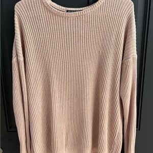 Brandy Melville Pink Ribbed Crew Neck Sweater